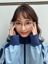 フィーリーカラー 大阪梅田店(feery color)&nbsp;ベージュインナーカラーショートボブレイヤーミディアム前髪