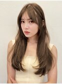 大人可愛い顔まわりレイヤー小顔ロングレイヤーロング
