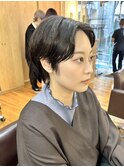 ココアベージュ丸みハンサムショート大人ショート