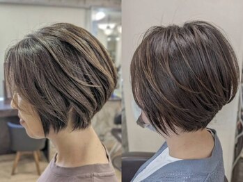 ソル 千葉(Sol)の写真/白髪染め or 白髪ぼかし × ショートカットの大人スタイルをご提案します！[千葉駅/髪質改善/ヘッドスパ]