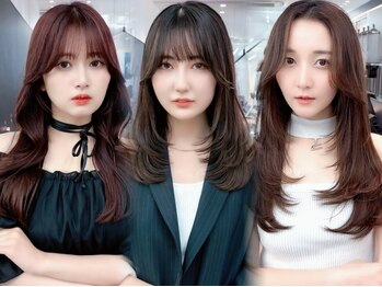 ロンドクロエ 横浜(Lond Chloe)の写真/前髪/顔周りレイヤーカットで自然な動きと立体感。どんな顔型/髪質の方でも華やかな印象の韓国ヘア[横浜]