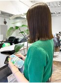 原宿/パーマ落とし/縮毛矯正/髪質改善/切りっぱなしボブ/前髪