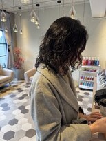 リベラル(liberal)&nbsp;朝楽ウルフパーマ　ダークアッシュ【20代/30代/40代】