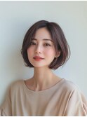 大人な丸みボブ