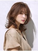 ☆ホワイトグレージュミニウルフデジタルパーマチェリーブラウン