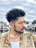 スパイキーショート×ツイストフェードピンパーマ