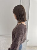 YOKE 切りっぱなしボブ丸くないボブ結べるボブグレーベージュ