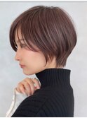 横浜西口イルミナカラーハンサムショートヘアピンクブラウン30代