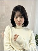 韓国/ボブ髪質改善縮毛矯正白髪ぼかしレイヤーショートカット