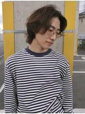メンズボブメンズミディアムスパイラルパーマニュアンスパーマ