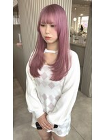 カシェ キョウマチ(cashe’e) ピンクベージュ/レイヤーカット/ブリーチ/松阪/10代