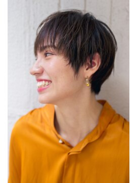 ピズム(PISM) ラウンドマッシュショート/ミルクチョコレート/耳だしショート