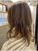 地毛ハイライト×マットベージュ