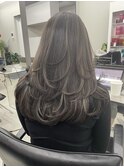 レイヤーカットハイライトショートヘアイルミナカラーオージュア