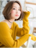 センターパート暖色系カラー外国人風ボブc5越谷20代30代40代