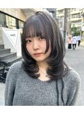 【韓国】トレンド韓国レイヤーボブ×美髪ダークグレー