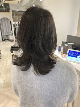 シェノン 赤羽店(CHAINON) ミディアムウルフ30代40代ヘアスタイル丸顔面長赤羽美容院