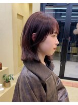 スニュウ(snuw)&nbsp;切りっぱなしボブマロンブラウンラベンダーミルクティ