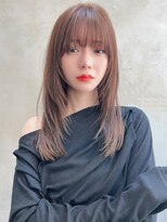 Liberte銀座 大人小顔レイヤーカット×透明感ピンクベージュ