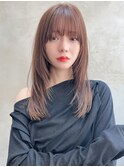 Liberte銀座 大人小顔レイヤーカット×透明感ピンクベージュ