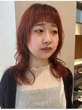 ノラギンザユー(NORA GINZA/U) 暖色ロングウェーブパーマニュアンスパーマロングヘア