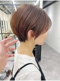 大人可愛い20代30代40代黒髪前下がりショートボブ丸みショート◎