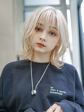 ギークス(GEEKS) 【GEEKS渋谷】ホワイトブリーチ/渋谷ウルフ/秋冬カラー/レイヤー