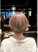 30代40代ナチュラルソフトショート乾かすだけピンクベージュ