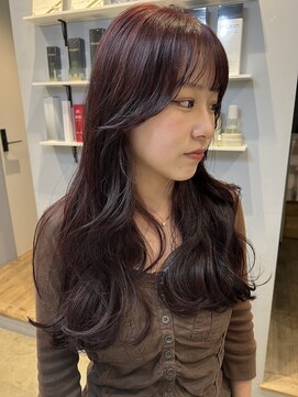 ベルベットヘア 千早店(Velvet hair) 髪質改善カラー×ワインレッドカラー×ロング【みつ】