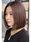 艶髪ラベンダーグレージュボブ