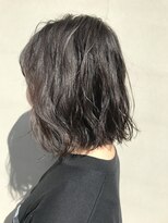ヘアー アイス ルーチェ(HAIR ICI LUCE) ボブ 外ハネボブ 波ウェーブ 黒髪ボブ
