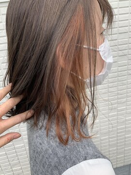 ヘアーチェリーコーク ランプ(HAIR CHERRY COKE Lamp) インナーカラー×オレンジ