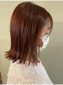外はねボブ×オレンジカラー