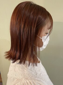 ソル(S.O.L) 外はねボブ×オレンジカラー