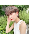 似合わせカットアースカラーくびれヘア地毛風カラー渋谷韓国