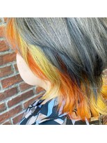 ランズヘアー(LAND’S HAIR) インナーカラー　オレンジ&イエロー