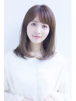 ラフ フロム ガーデン(Laf from GARDEN)&nbsp;マロンベージュグレージュカラー切りっぱなしミディアム