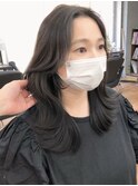 韓国ヘア/くびれヘア/フェイスレイヤー/透明感カラー