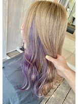 ココカラヘアー ニコ(cococara hair nico)&nbsp;ダブルカラー/インナーカラー/イヤリングカラー/パープル/20代