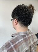 スーツ短髪ツーブロック束間スタイル