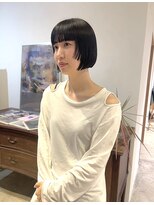 ヘアーアイストゥーレ(HAIR ICI TRE)&nbsp;ぷつボブ　ミニボブ　姫カット　ワイドバング　艶カラー/桜桃