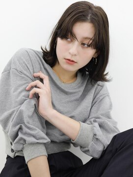 ボンドバイテトテ 三宮元町(BONDbytetote) 【BOND】前髪カール / セミディ / アッシュブラック