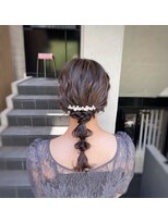 編みおろしヘア/ゆるふわヘアアレンジ/結婚式ヘア