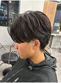 センターパートニュアンスパーマ韓国カルマパーマコンマヘア
