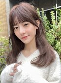 顔周りレイヤーカット透明感カラー/ショコラブラウン/大人可愛い