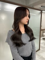 ボタン ハカタ(VOTAN hakata)&nbsp;【RUA 】博多美容室/天神/流れる顔まわり／暗めカラー