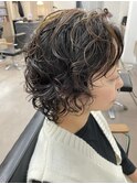 中目黒ミディアムショートウルフパーマ☆ブリーチなしハイライト