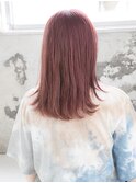 ピンクブラウンミディアムスタイル20代/30代/40代/50代/庭瀬