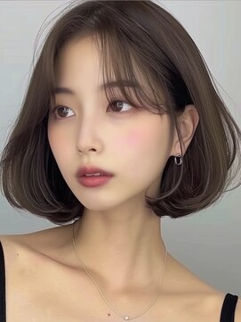 レヴ 草加店(LEV.) イメチェンホワイトブロンド美髪ワイドバング外ハネボブ