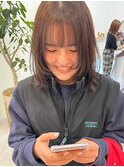 顔まわりレイヤーブラウンアッシュ